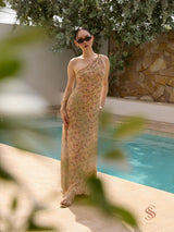 Estela one shoulder maxi dress