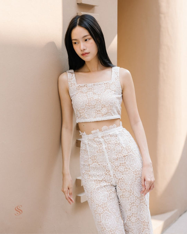 Frost lace cropped top