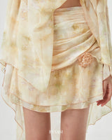 Rosette Draped Skirt