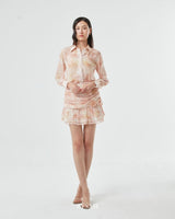 Rosette Draped Skirt